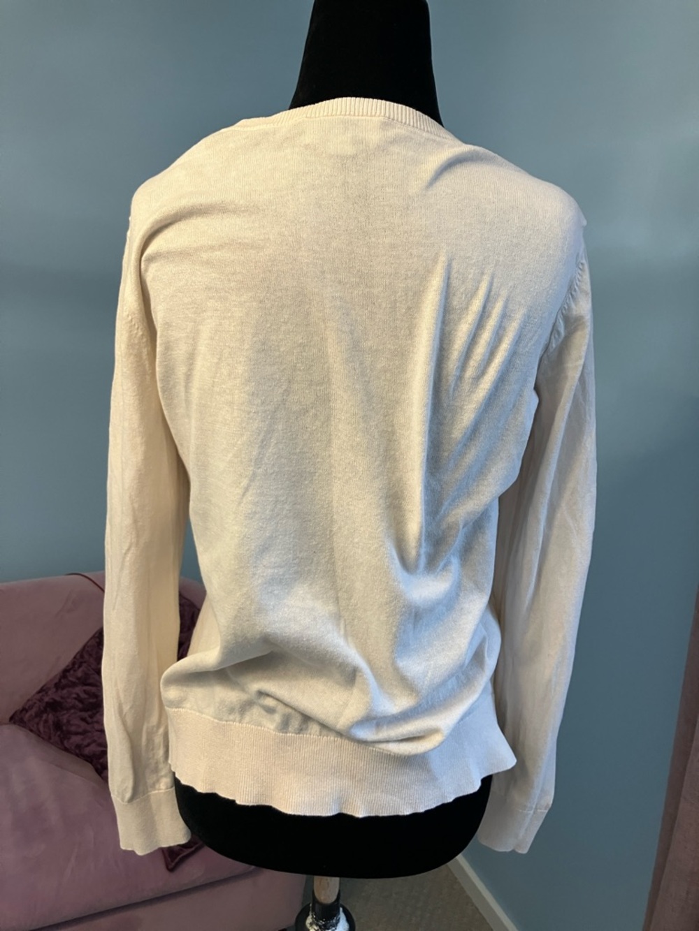 LOFT Cream Cardigan with coffee cups - Picture 2 of 4